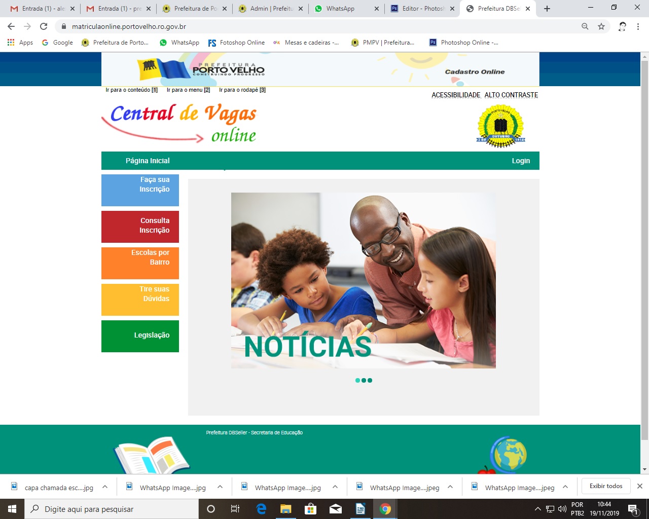 Nova fase de matrículas online tem início em Porto Velho