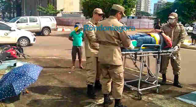 Vídeo: Motociclista fica gravemente ferido em acidente na região central de Porto Velho
