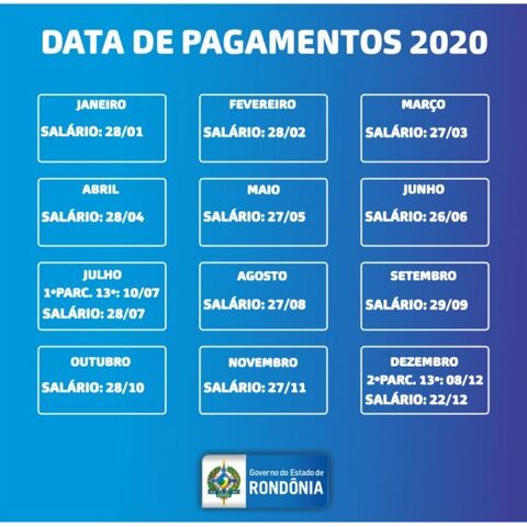 Previdência - Calendário anual de pagamento dos segurados do Iperon é  divulgado - Governo do Estado de Rondônia - Governo do Estado de Rondônia