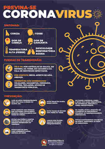 MP orienta sobre prevenção do coronavírus