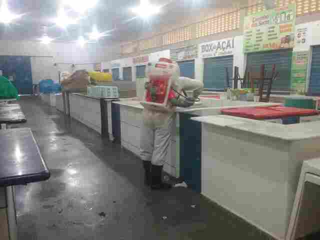 Prefeitura de Porto Velho realiza nova desinfecção do Mercado do Km 1