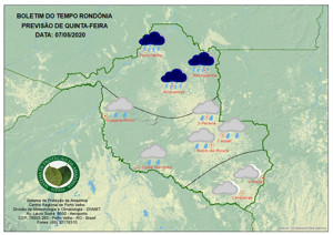 Sipam diz que frente fria ameniza temperaturas em Rondônia a partir desta quinta