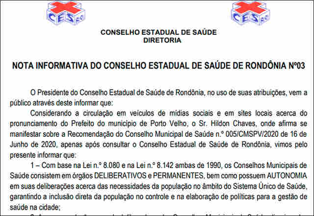 Conselho Estadual de Saúde também defende volta de isolamento “como forma de resguardar a vida da população”