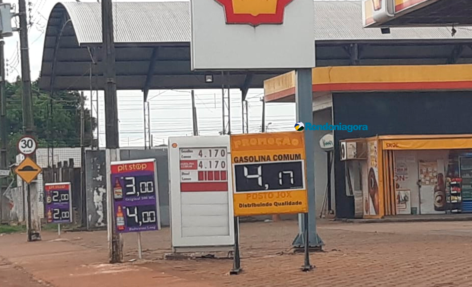 Gasolina aumenta e é vendida a R$ 4,17 em Porto Velho