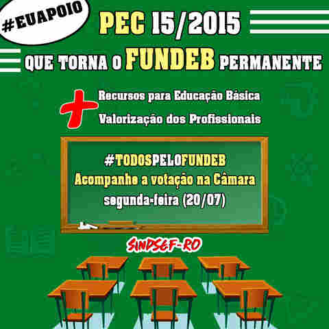 Sindsef conclama filiados a mobilizar seus deputados e acompanhar votação do Fundeb