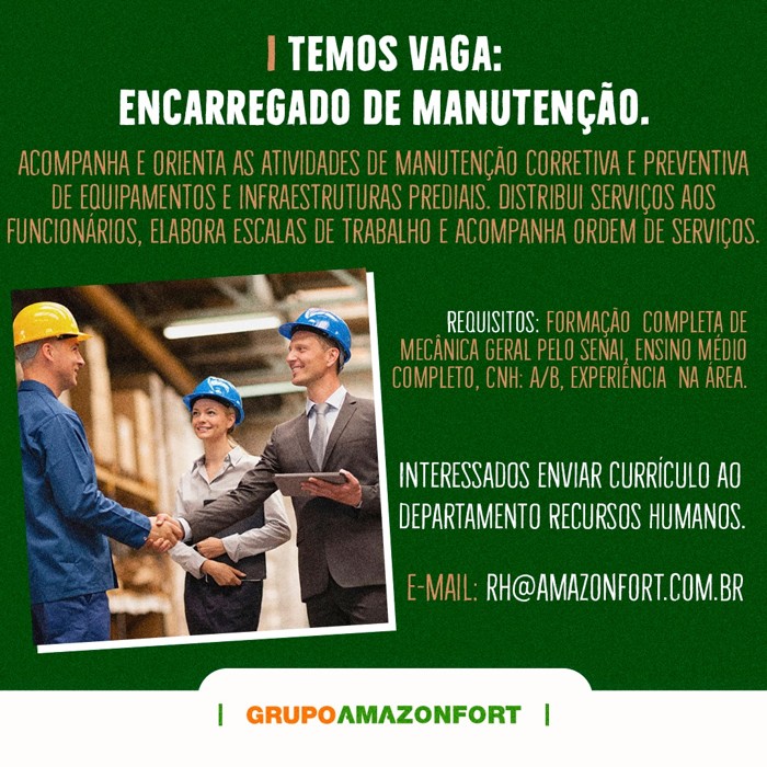 Grupo Amazonfort tem vagas abertas em Rondônia