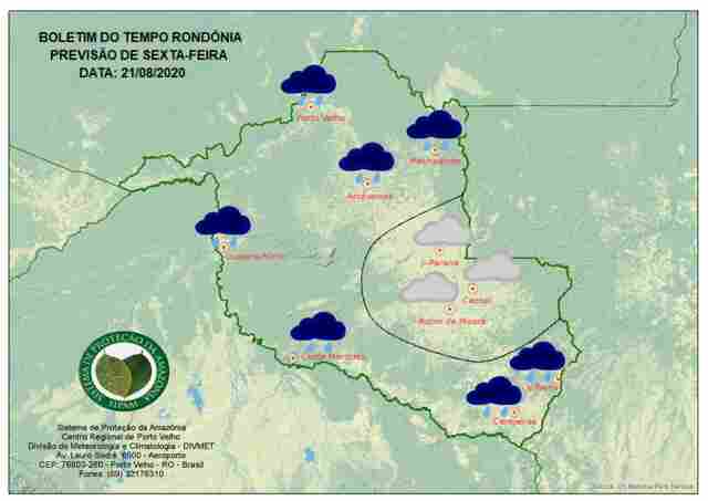 Porto Velho terá temperatura máxima de 23 graus nesta sexta; em Vilhena, frio será intenso