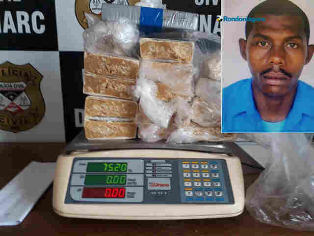 Foragido da Bahia é preso em Porto Velho com droga avaliada em R$ 200 mil