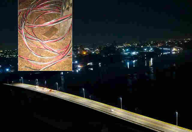 Duas semanas após inauguração, ladrões furtam fiação elétrica da ponte sobre o rio Madeira