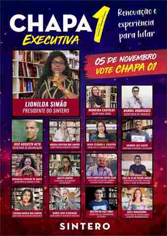 Eleição no Sintero: Chapa 1 apresenta propostas para não deixar a luta parar
