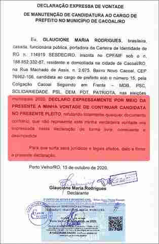 Prefeita presa por corrupção insiste em manter candidatura em Cacoal