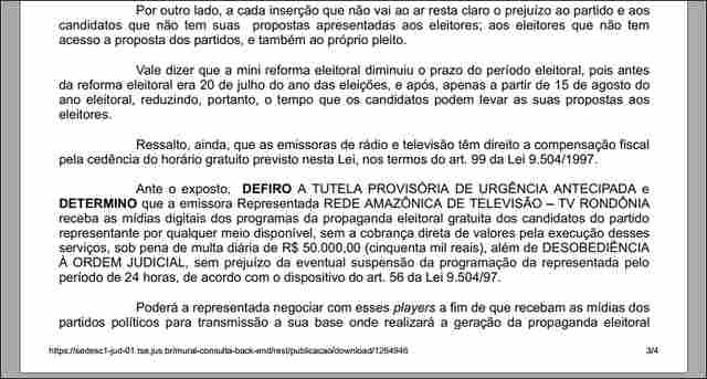Justiça ordena que a Rede Amazônica receba propaganda eleitoral sem intermediação de provedor pago