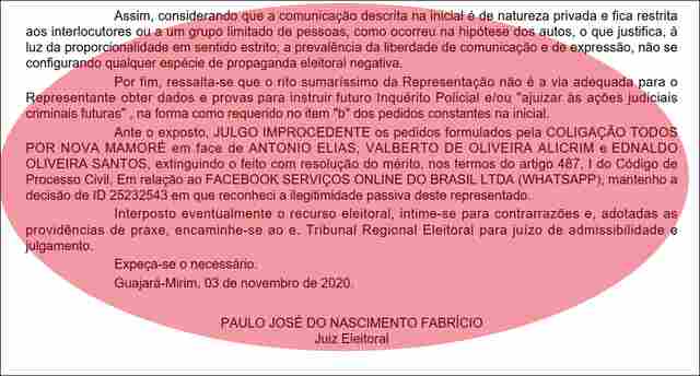 Nova Mamoré: Marcélio Brasileiro sofre quarta derrota na Justiça ao pedir exclusão de post sobre possível secretária
