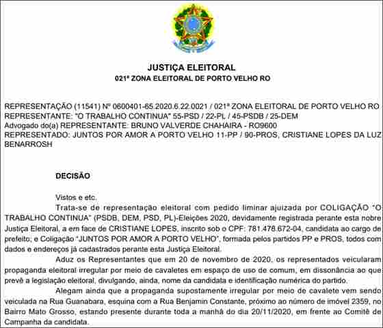 Justiça manda Cristiane Lopes cessar propaganda irregular na Capital