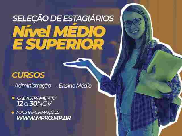 Inscrições para processo seletivo de Estagiários do MPRO se encerram na próxima segunda