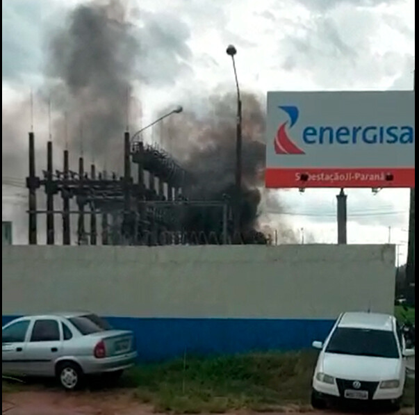 Vídeo: Incêndio atinge subestação da Energisa em Ji-Paraná