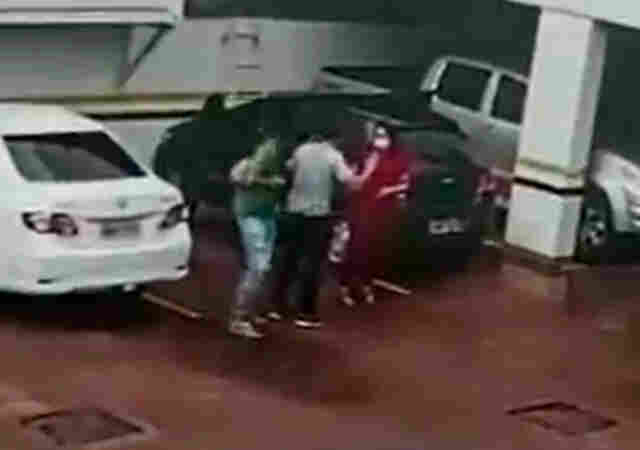 Câmera de segurança mostra roubo no estacionamento do Sicoob em Porto Velho