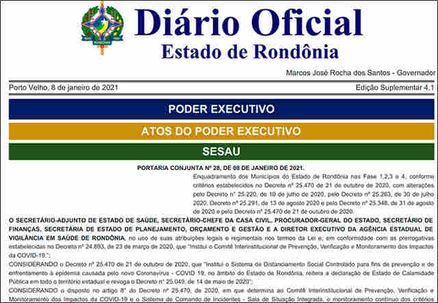 Porto Velho retorna para fase 2, que fecha bares e boates; Ji-Paraná e outras 6 cidades vão para fase 1