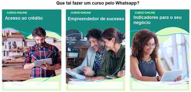 Sebrae lança 15 opções de cursos online gratuitos pelo WhatsApp