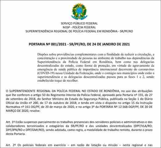 Polícia Federal suspende atendimentos nas delegacias em Rondônia