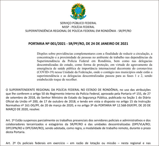 Polícia Federal suspende atendimentos nas delegacias em Rondônia
