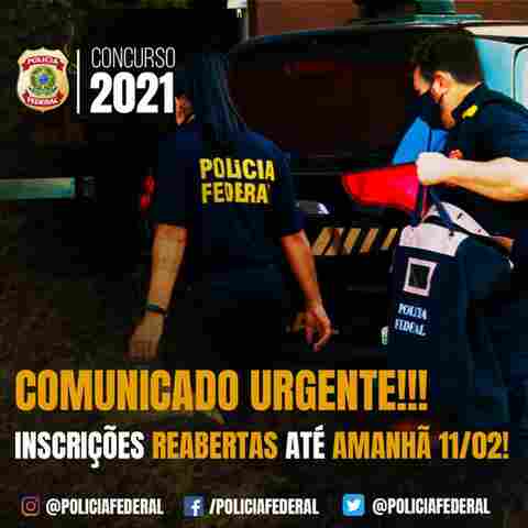 Reaberto o período de inscrições para o concurso da Polícia Federal