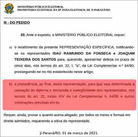 Comitê de campanha tenta mascarar gastos irregulares de campanha, MP descobre e pede cassação do prefeito de Ji-Paraná