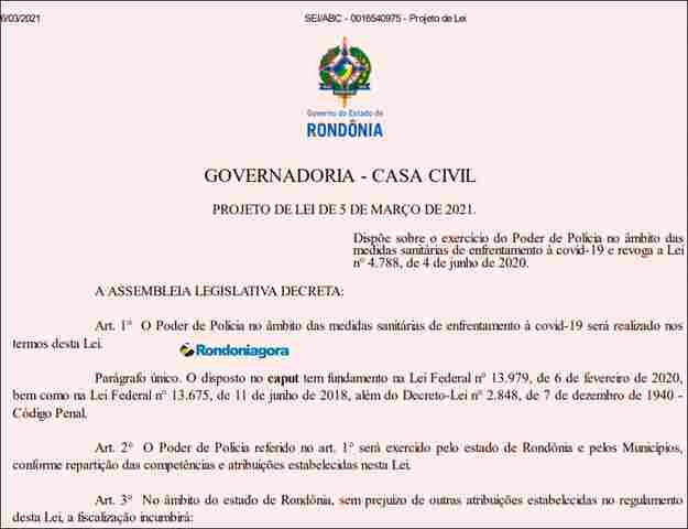 ALE realiza extraordinária neste sábado para votar projeto que dá poder de Polícia na pandemia e programa de vacinação