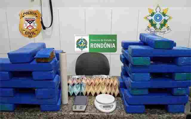 Ação conjunta da Civil e PM prende dois com 32 quilos de maconha em Cacoal
