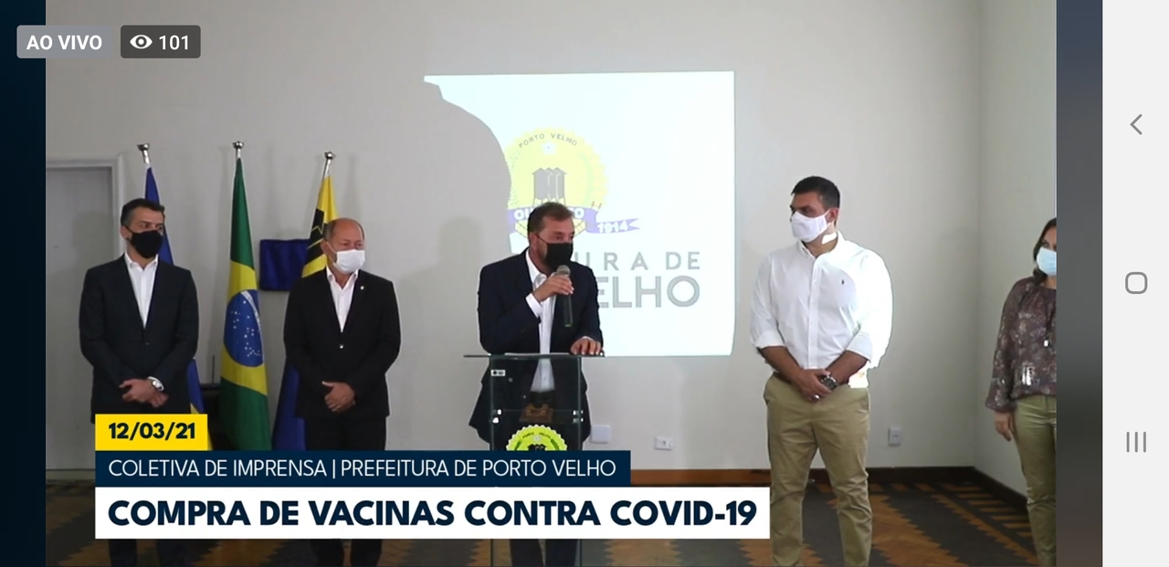 Ao vivo: Prefeito anuncia compra de 400 mil doses de vacina contra Coronavírus