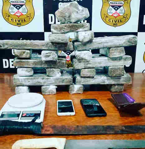 Apenado é flagrado com 25 quilos de maconha