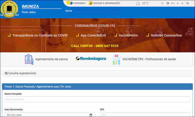 Prefeitura da Capital libera agendamento de vacina para idosos a partir de 70 anos