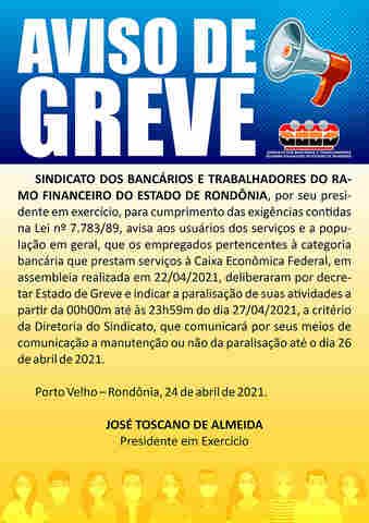 Empregados da Caixa em Rondônia aprovam "estado de greve" e paralisação de 24 horas