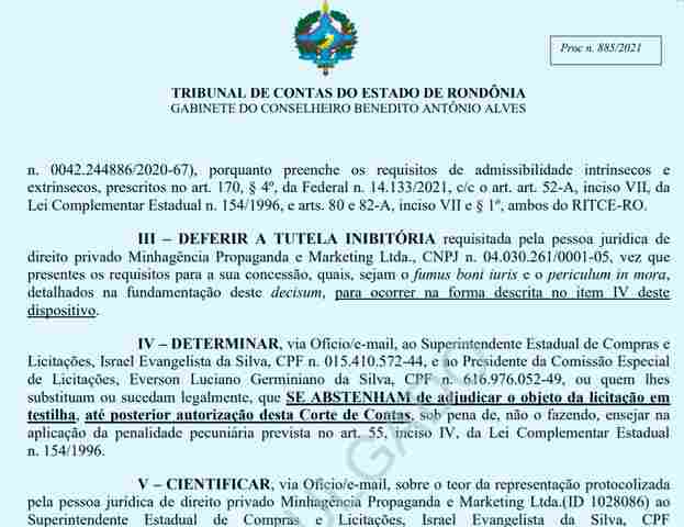 Tribunal de Contas suspende homologação de licitação de publicidade para apurar denúncias de direcionamento