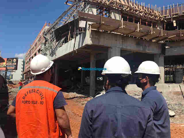 Após desabamento, Defesa Civil avalia obra da Faculdade Católica em Porto Velho