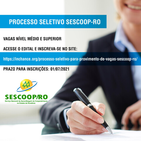 Sescoop-RO abre processo seletivo com vagas para Nível Médio e Superior