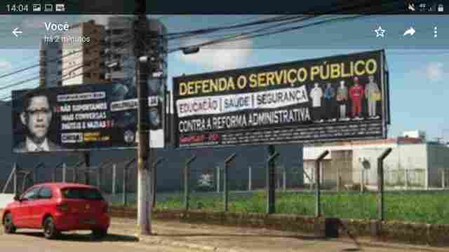 Sindsef inicia campanha contra a Reforma Administrativa com outdoors e plotagem de veículos