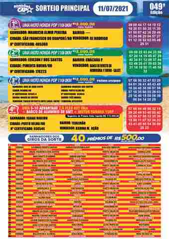 Confira os melhores momentos do sorteio do Rondoncap deste domingo, dia 11 de julho; veja a premiação desta semana