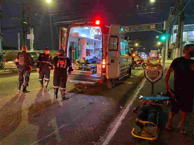 Pedestre é atropelado por motociclista no centro de Porto Velho