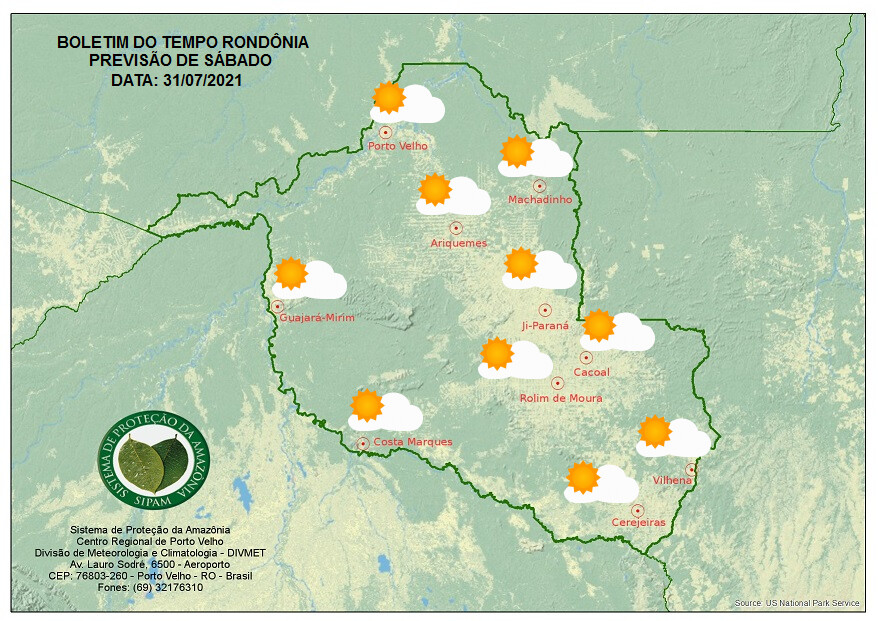 Sábado tem calor durante a tarde e temperaturas amenas na noite e madrugada