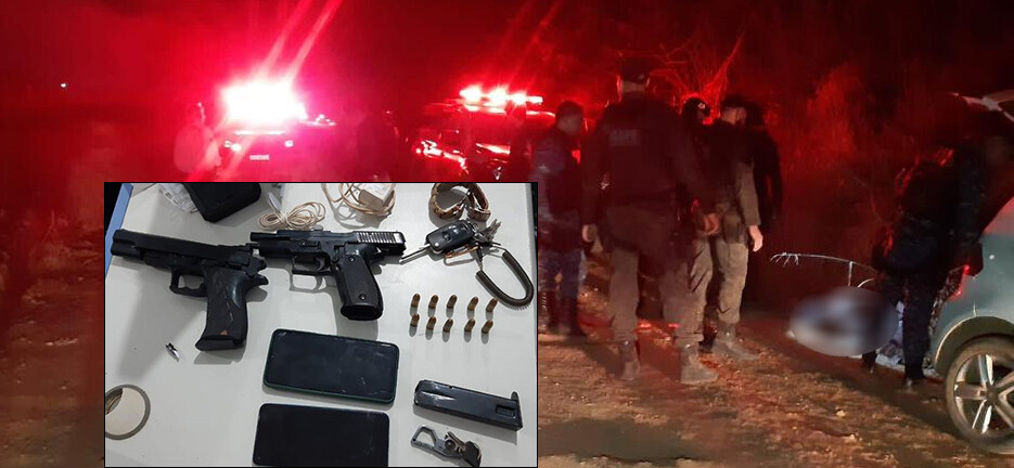 Motorista de aplicativo é feito refém e roubado; um criminoso é baleado e outros três são presos 