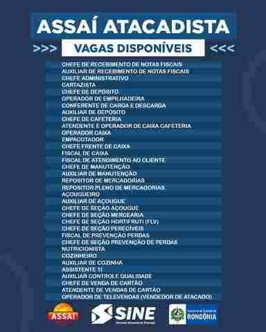 Assaí atacadista oferece quase 300 vagas em Porto Velho; confira