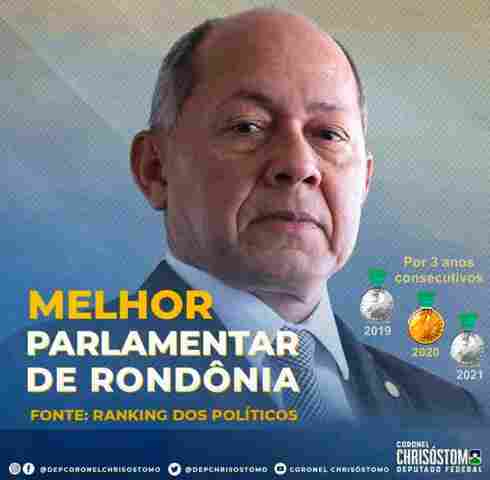 Coronel Chrisóstomo “O Bolsonarista” novamente no pódio do Ranking da Política 2021