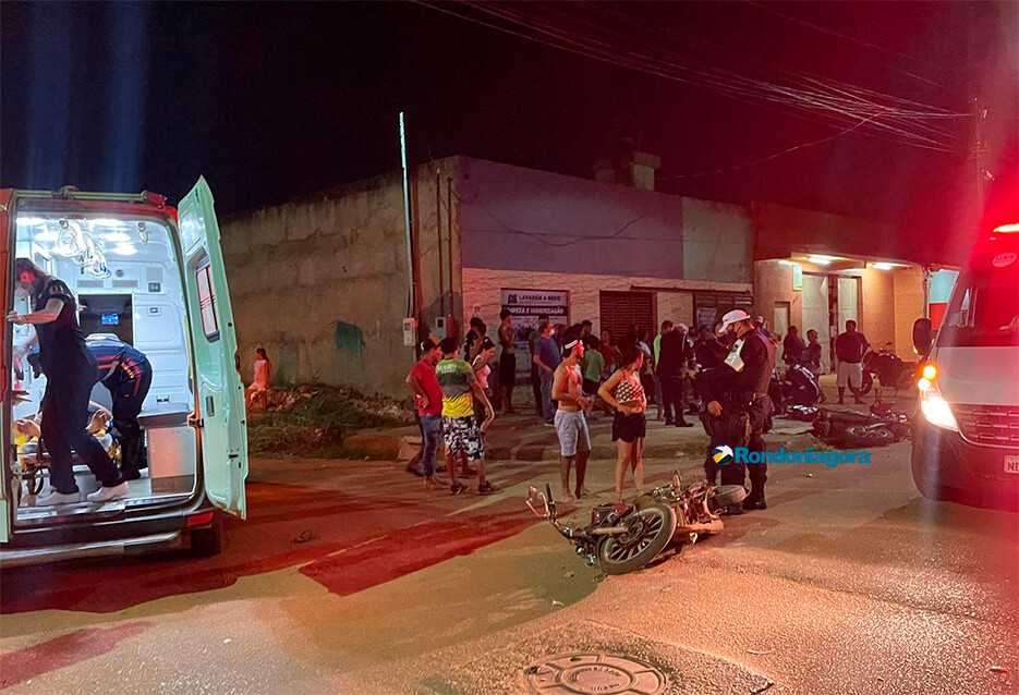 Duas pessoas ficam feridas em grave acidente envolvendo motos na zona leste da capital