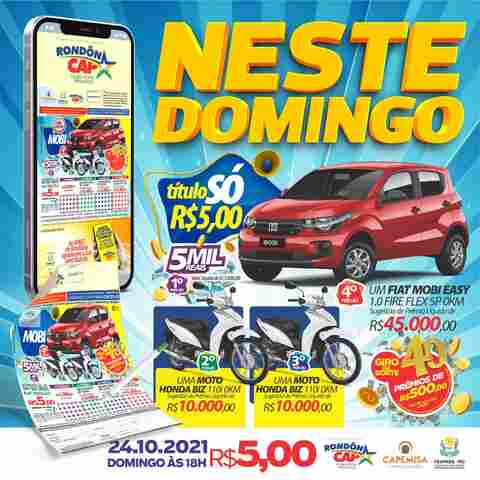 Rondoncap sorteia carro e duas motos no dia 24; veja o último sorteio, no domingo, dia 17