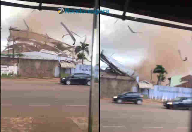 Vídeo: Temporal com forte ventania causa destruição em bairros de Porto Velho
