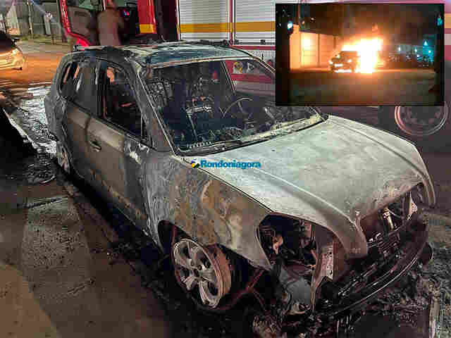 Vídeo: criminosos incendeiam carro na zona sul da capital