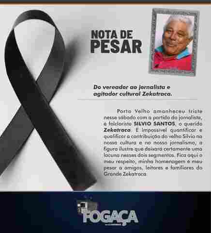 Nota de pesar do vereador Fogaça ao jornalista e agitador cultural Zekatraca