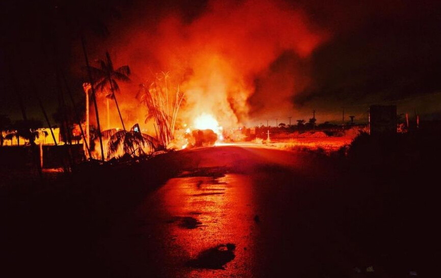 Motorista morre carbonizado após explosão de caminhão tanque