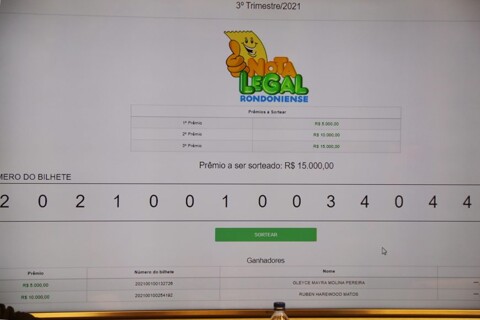 “Nota Legal Rondoniense” sorteia R$ 50 mil em prêmios nesta quinta-feira